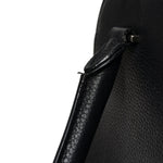 Drummed Calfskin Suede Double Zip Trapeze Black
