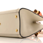 Wonka Grain Calfskin Mini Diana Tote Bag Mystic White Orange Fluo