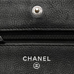 Crumpled Calfskin Quilted Wallet On Chain WOC So Black