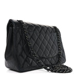 Lambskin Quilted Jumbo Double Flap So Black