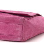 Smooth Calfskin Suede Medium Reversible Monogram Kate Satchel Rose Rubis