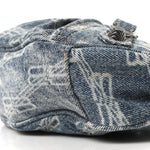 Bleached Denim BB Monogram Le Cagole Shoulder Bag XS Blue