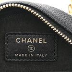 Caviar Quilted Round Filigree Crossbody Black