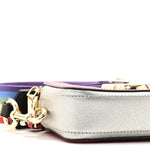 Saffiano Rainbow Strap Color Block Small Snapshot Camera Bag Pink Multicolor
