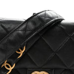 Lambskin Quilted Small CC Links Flap Black