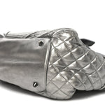 Metallic Calfskin Winnieford Satchel Silver