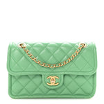 Caviar Quilted Medium Sweet Classic Flap Green