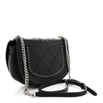 Calfskin Coco Eyelets Small Flap Bag Black