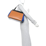 Smooth Calfskin Medium Tri-Color Edge Shoulder Bag Tan