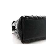 Calfskin Y Quilted Monogram Medium Loulou Chain Satchel Black