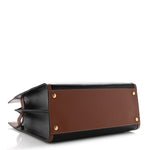 Calfskin Vintage Check Medium Two Handle Title Bag Black
