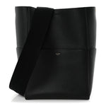 Soft Grained Calfskin Sangle Bucket Bag Black