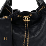 Caviar Quilted Medium Chanel 25 Handbag Dark Navy