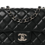 Lambskin Quilted Mini Rectangular Flap Black