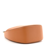 Grainy Calfskin Small Vlogo Moon Hobo Bag Saddle Brown