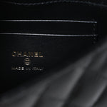 Caviar Quilted Coco Handle Clutch With Chain Black