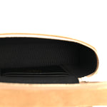 Suede Calfskin Shiny Lambskin Quilted Top Handle Slim Vanity Case With Chain Beige Black