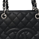 Caviar Quilted Grand Shopping Tote GST Black