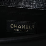 Caviar Quilted Small Boy Flap Black