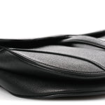 Grained Calfskin Saddle Bag Black