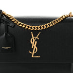 Coated Bark Calfskin Medium Monogram Sunset Black
