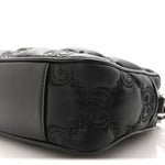 Nylon Calfskin Enamel GG Matelasse Shoulder Bag Black