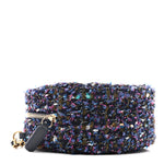 Tweed Quilted Round Clutch With Chain Multicolor