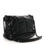 Lambskin Quilted Toy Loulou Puffer Monogram Monochrome Chain Satchel Black