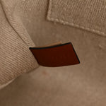 Linen Calfskin Medium Woody Ribbon Tote White Brown