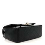 Lambskin Quilted Mini Rectangular Flap Black