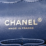 Caviar Quilted Medium Double Flap Navy
