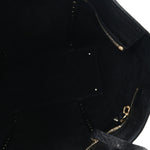 Grained Calfskin North South Rockstud Tote Black