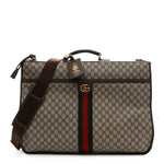GG Supreme Monogram Textured Dollar Calfskin Web Ophidia Savoy Garment Bag Beige Ebony New Acero