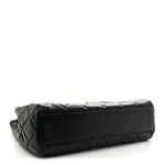 Shiny Calfskin Quilted Fancy Jewel Tote Bag Black