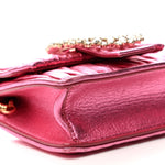 Metallic Nappa Matelasse Crystal Embellished Lady Crossbody Pink