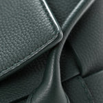Grained Calfskin Maxi Intrecciato Small Arco Pine Green
