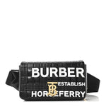 Patent Quilted Horseferry Print Lola Bum Bag Black