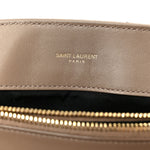 Suede Y Quilted Monogram Medium Loulou Chain Satchel Taupe