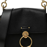 Grained Calfskin Large Tess Bag Black
