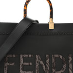 Vitello King Plexiglass Elaphe Python Print Logo Medium Fendi Sunshine Shopper Tote Dark Asphalt