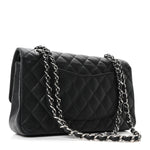 Caviar Quilted Medium Double Flap Black