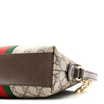 GG Supreme Monogram Textured Dollar Calfskin Web Small Ophidia Dome Shoulder Bag Beige Ebony New Acero
