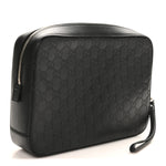 Guccissima Zip Pouch Wristlet Black