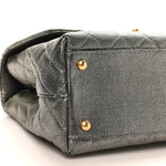 Metallic Caviar Quilted Small Coco Handle Flap Silver