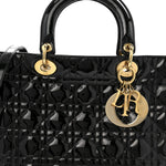 Patent Cannage Large Lady Dior Black