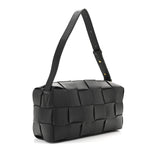 Lambskin Maxi Intrecciato Brick Cassette Bag Black