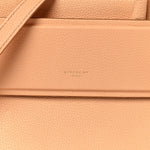 Grained Calfskin Mini Horizon Satchel Beige