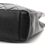 Caviar Quilted Petit Shopping Tote PST Black