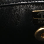 Calfskin Strass Quilted Mini Coco Handle Flap Dark Silver