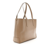 Calfskin TB Motif Embossed Medium Tote Camel